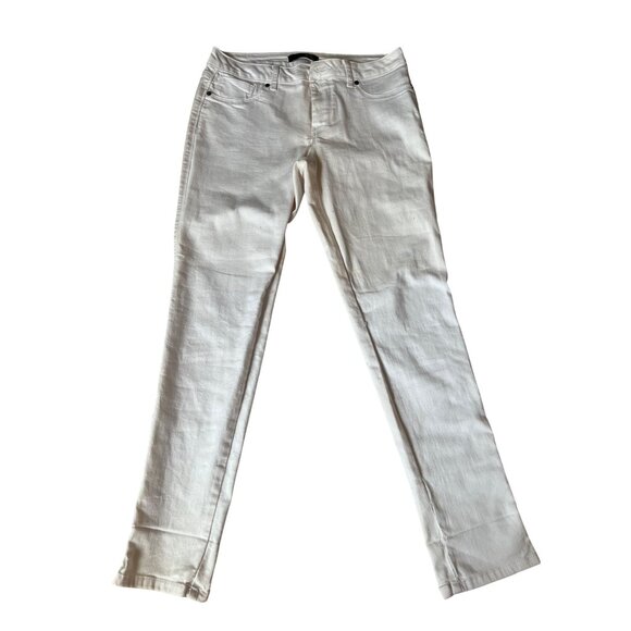1822 Denim Off-White Denim Jeans Women's Size 12 Skinny High Waisted Rise Jean - Picture 1 of 9